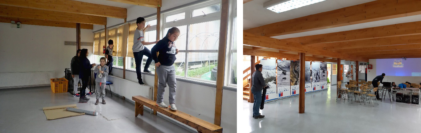 Préparation de la salle d’activité à l’école Miguel Montecino. Photos: Natalia Morata y Franz Kroeger